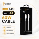 Z43 Z.PLUS 60W كابل طرفين تايب سي فعلي