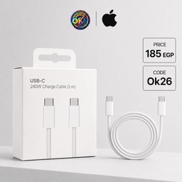 [OK26] كابل أيفون طرفين تايب سي 2 متر OK PD 240W